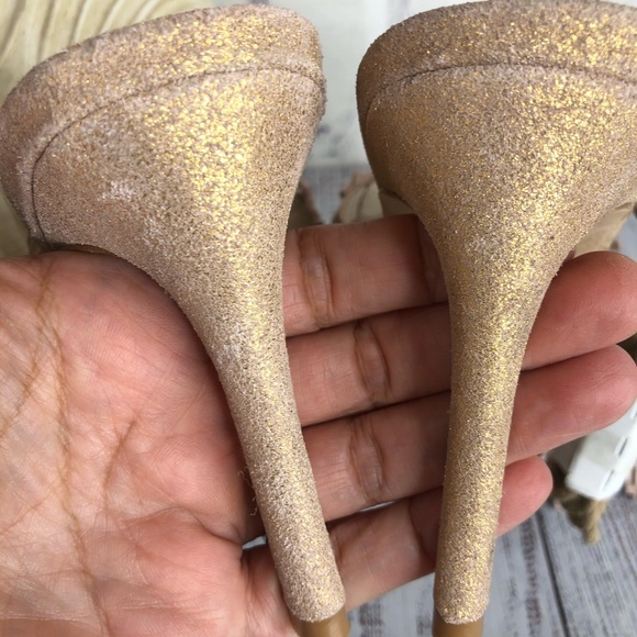 Joie iridescent tan gladiator strap peep toe heels - Picture 5 of 10